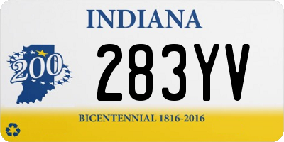 IN license plate 283YV