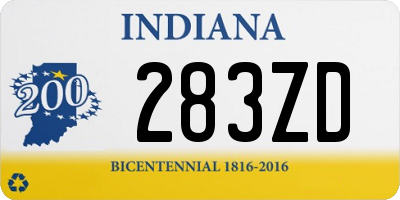 IN license plate 283ZD