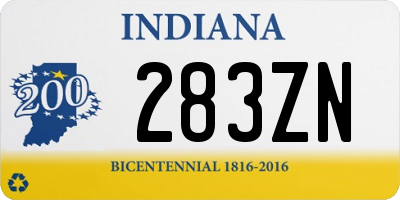 IN license plate 283ZN