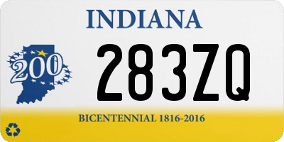 IN license plate 283ZQ