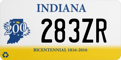 IN license plate 283ZR