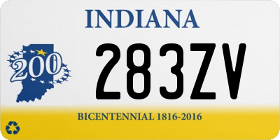 IN license plate 283ZV