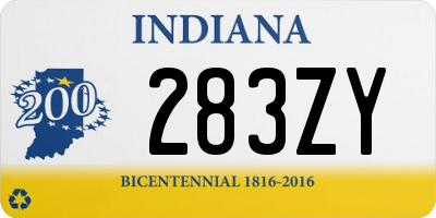 IN license plate 283ZY