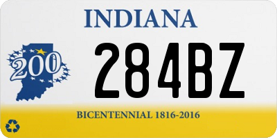 IN license plate 284BZ