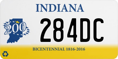 IN license plate 284DC