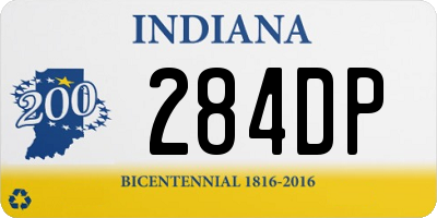 IN license plate 284DP