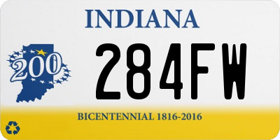 IN license plate 284FW