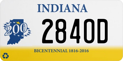 IN license plate 284OD