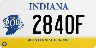 IN license plate 284OF