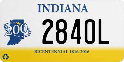 IN license plate 284OL