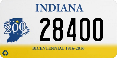 IN license plate 284OO