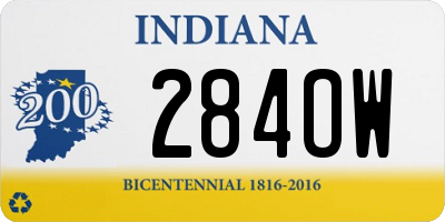 IN license plate 284OW