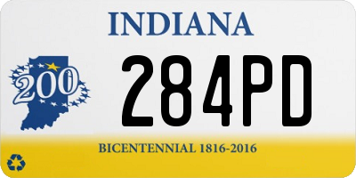 IN license plate 284PD