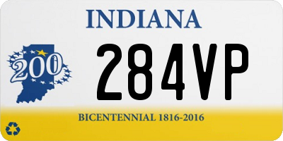 IN license plate 284VP