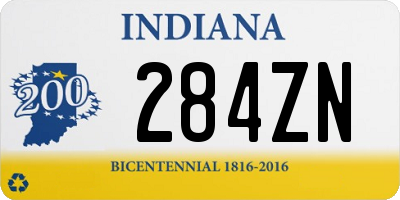 IN license plate 284ZN