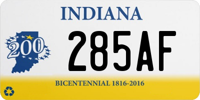 IN license plate 285AF