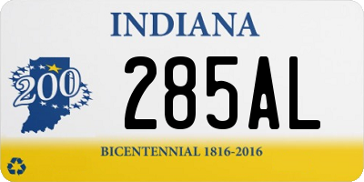 IN license plate 285AL