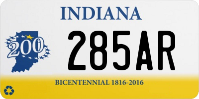 IN license plate 285AR