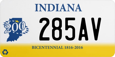 IN license plate 285AV