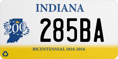 IN license plate 285BA