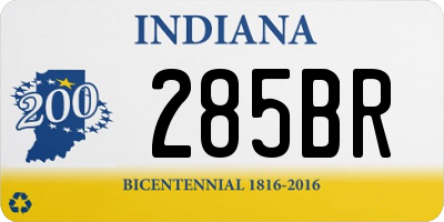 IN license plate 285BR