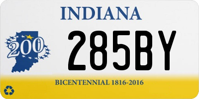 IN license plate 285BY