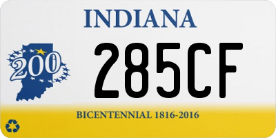 IN license plate 285CF