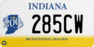 IN license plate 285CW