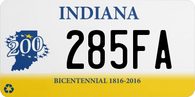 IN license plate 285FA