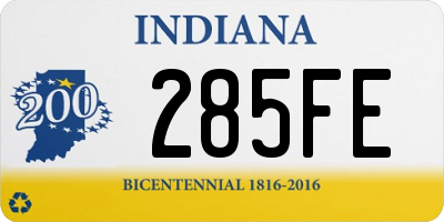 IN license plate 285FE