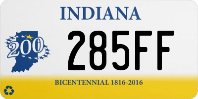 IN license plate 285FF