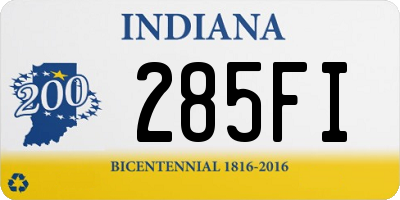 IN license plate 285FI