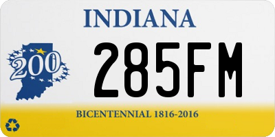 IN license plate 285FM