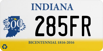 IN license plate 285FR