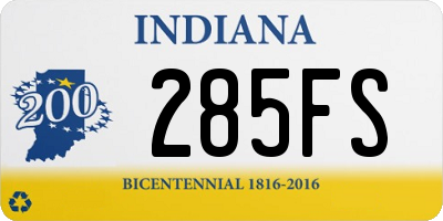 IN license plate 285FS