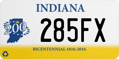 IN license plate 285FX