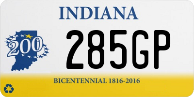 IN license plate 285GP