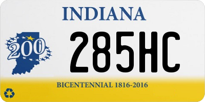 IN license plate 285HC