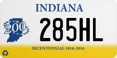 IN license plate 285HL