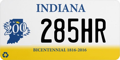 IN license plate 285HR