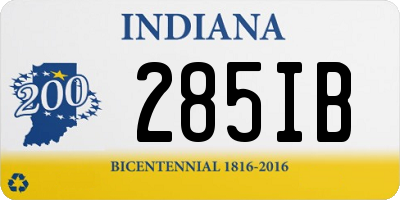 IN license plate 285IB