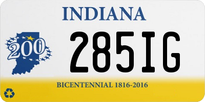 IN license plate 285IG