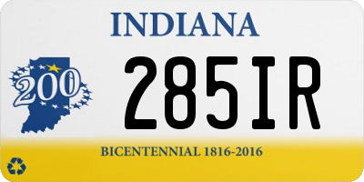 IN license plate 285IR