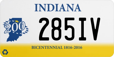IN license plate 285IV