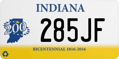 IN license plate 285JF