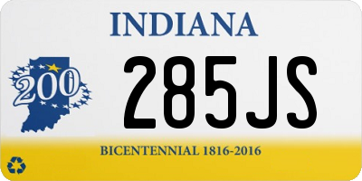 IN license plate 285JS