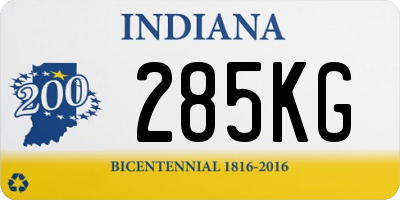 IN license plate 285KG