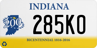 IN license plate 285KO