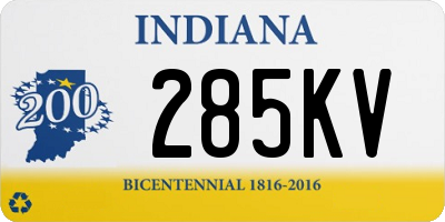 IN license plate 285KV