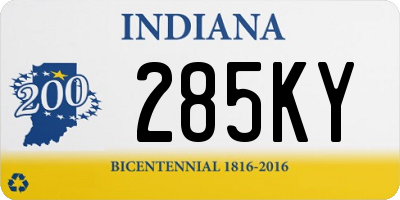 IN license plate 285KY